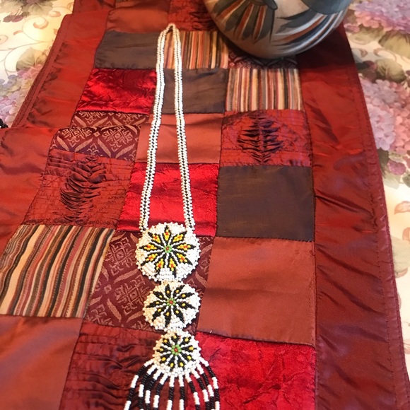 NATIVE AMERICAN FOLK ART BEADED NECKLACE 18” - Picture 11 of 16